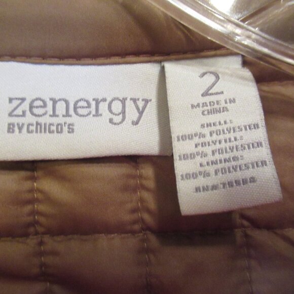Zenergy by Chico’s Brown Puffer Jacket Size 2‎ - Picture 4 of 4
